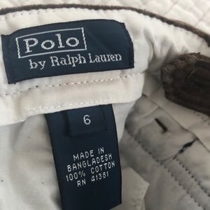 Boys Polo Ralph Lauren wide wale corduroy pant 6